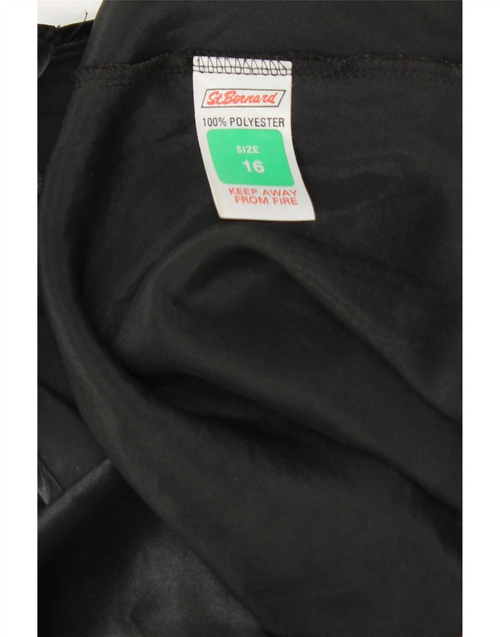 ST. Vestido slip feminino BERNARD UK 16 grande poliéster preto