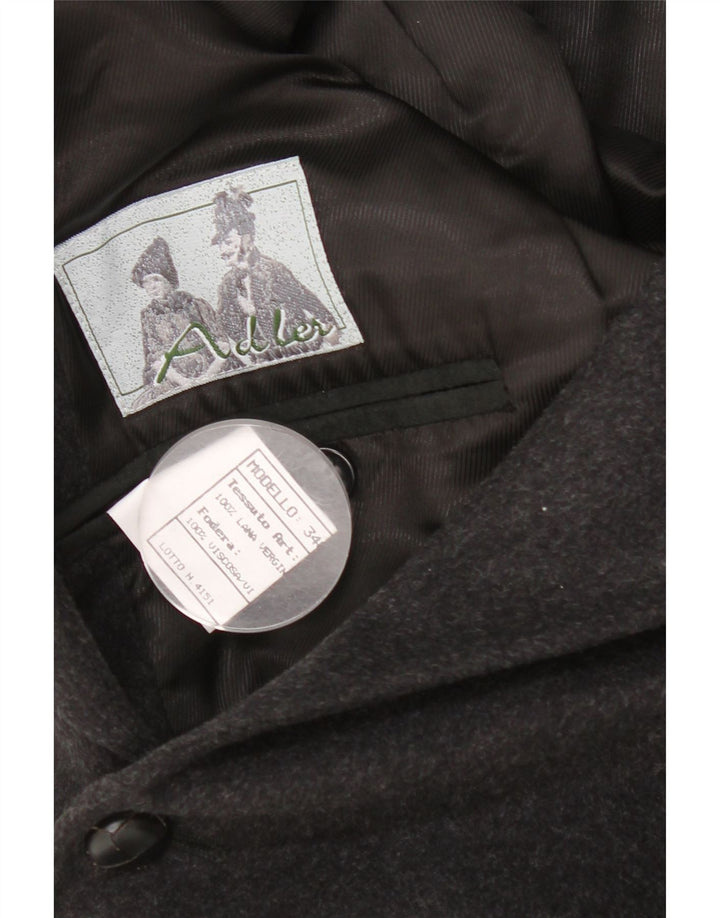 Jaqueta blazer masculina Adler com 3 botões EU 54 2XL lã virgem cinza