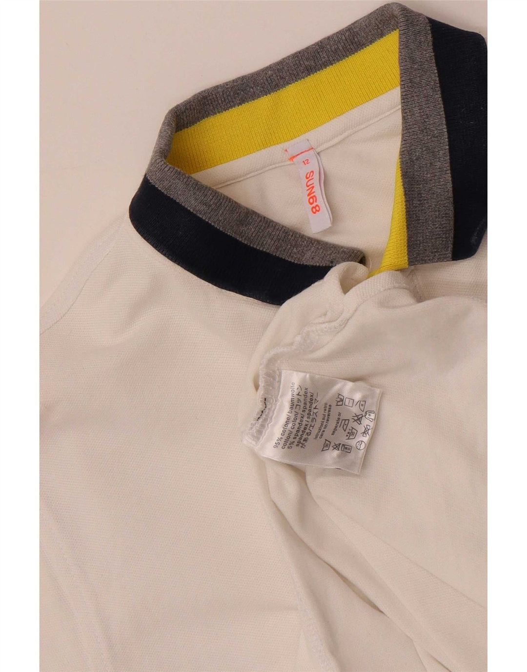 Camisa polo masculina Sun68 11-12 anos algodão branco