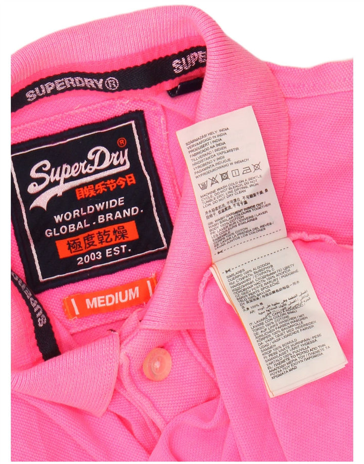 Camisa polo masculina SUPERDRY médio algodão rosa