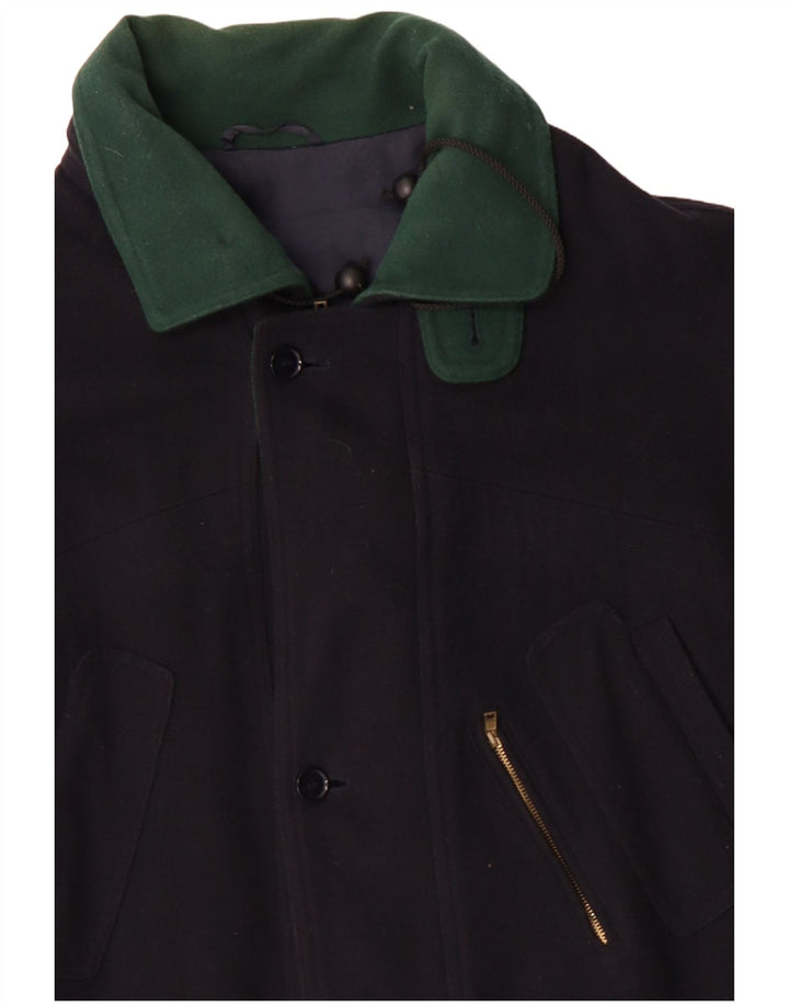 Sobretudo masculino VINTAGE UK 42 XL lã azul marinho