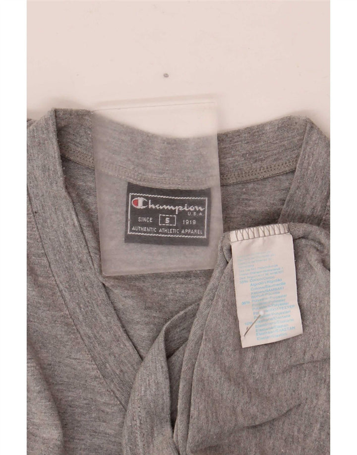 Camiseta feminina Champion UK 8 pequena algodão cinza