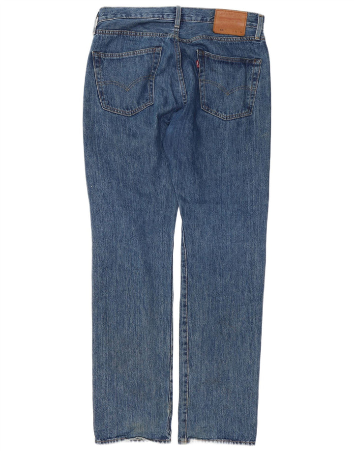 Levi's Masculino 501 Straight Jeans W32 L34 Azul Algodão