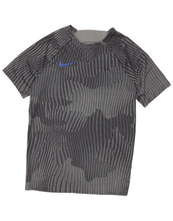 Camiseta masculina Nike Dri Fit Top grande cinza geométrico de poliéster esportivo