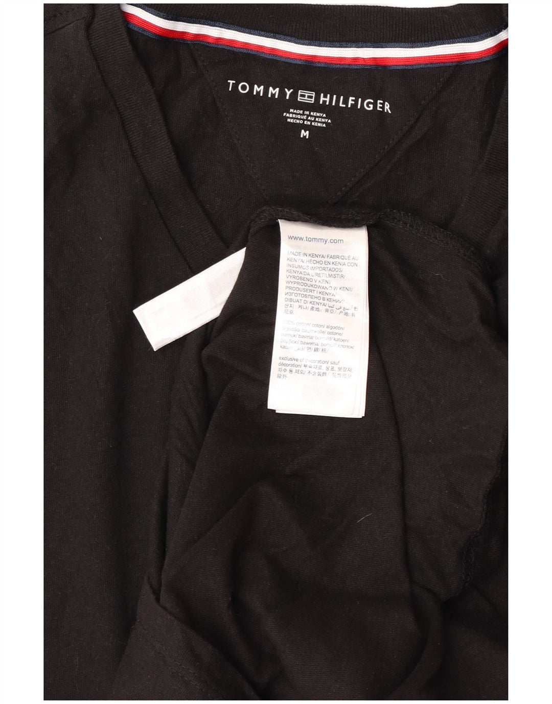 Camiseta masculina Tommy Hilfiger Top médio algodão preto