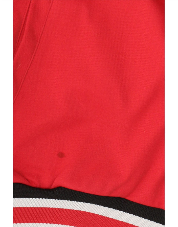 Suéter masculino com capuz Asics Zip médio listrado vermelho esportivo