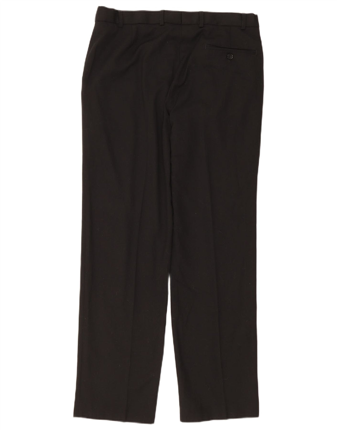 Calça masculina de terno reto Marks & Spencer W34 L33 poliéster preto