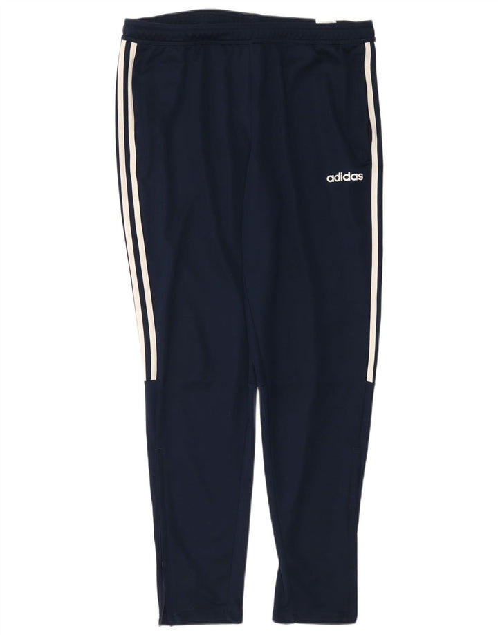 Calças de treino ADIDAS masculinas Aeroready grandes poliéster azul marinho