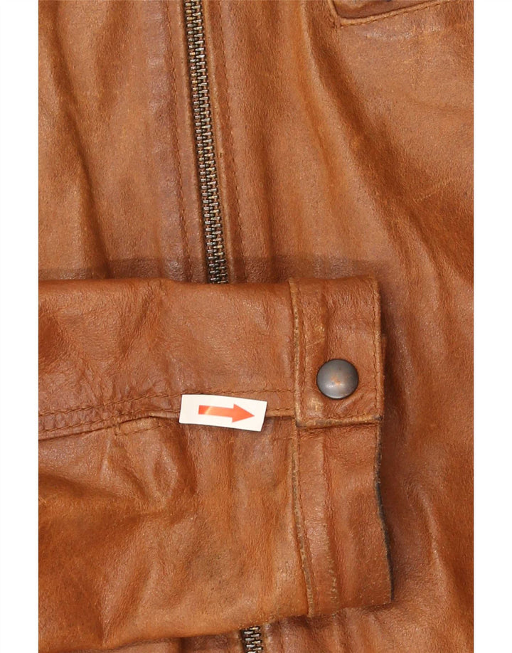 Jaqueta de couro masculina Bata UK 38 marrom médio