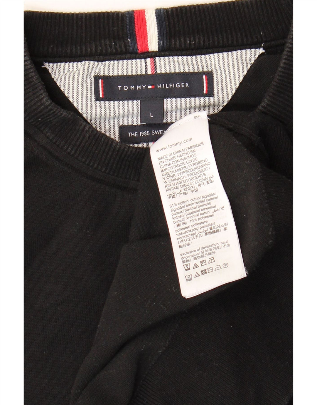 TOMMY HILFIGER moletom masculino jumper grande algodão preto