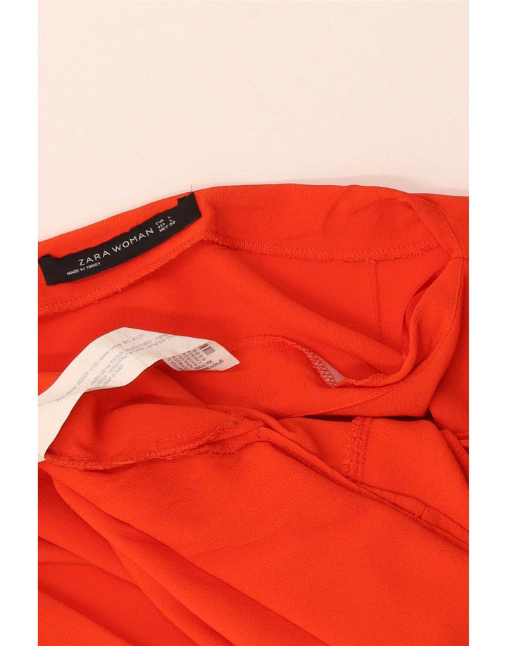 Blusa feminina Zara Top UK 14 grande viscose vermelha