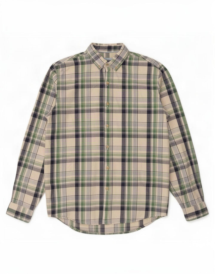 Camisa masculina Springfield grande algodão xadrez verde