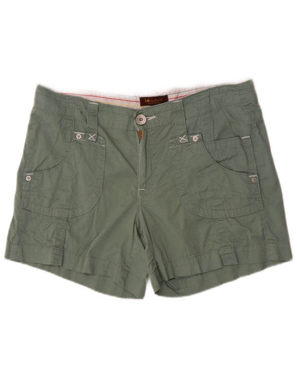 Shorts casuais femininos Lee US 12 grandes W32 algodão verde