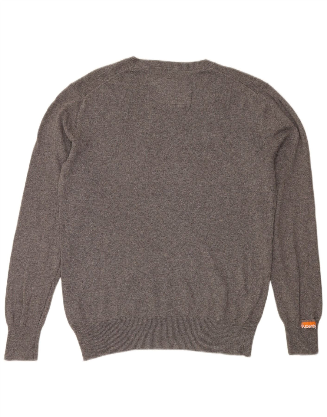 Suéter masculino SUPERDRY com decote em V grande algodão cinza