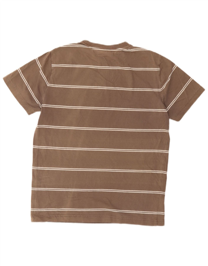 Converse Mens Graphic T-Shirt Top Médio Marrom Listrado Algodão