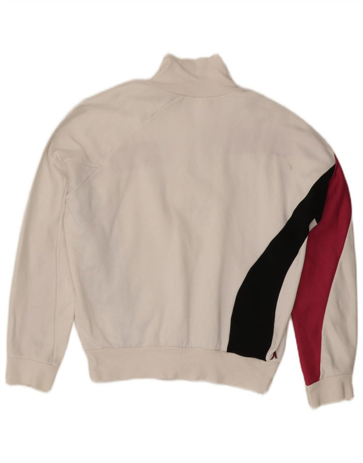 Moletom feminino LEVI'S com gola e zíper UK 14 bloco colorido branco médio