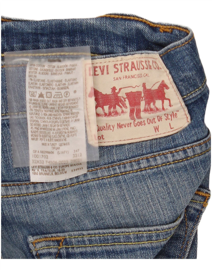 Calça jeans reta masculina Levi's W32 L32 azul algodão