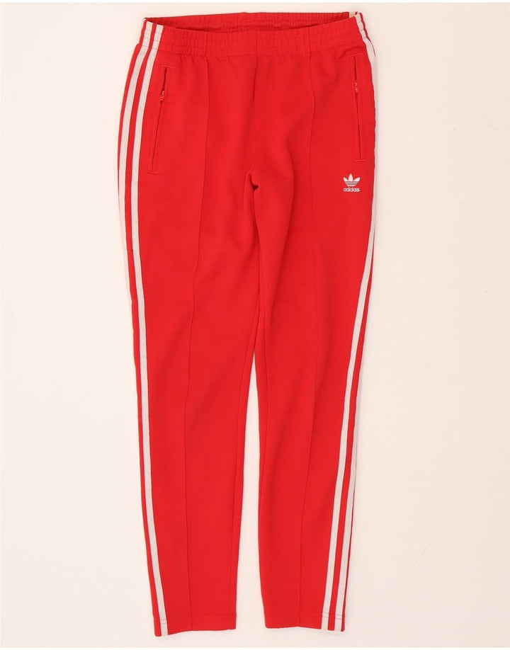 Calças de treino femininas ADIDAS UK 10 pequeno poliéster vermelho
