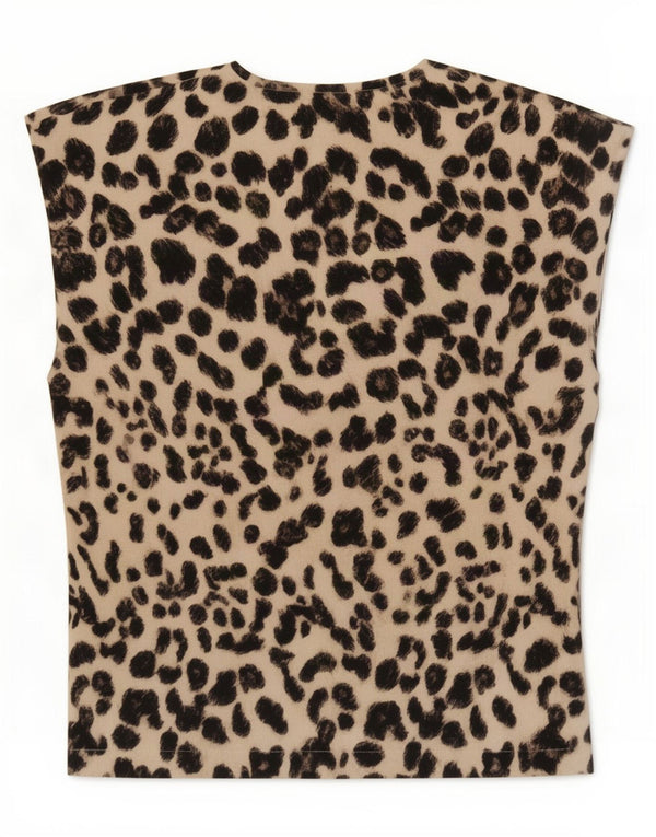 Blusa feminina Zara UK 18 XL bege estampa animal poliéster