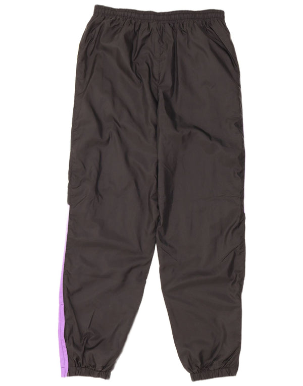 Calça de treino masculina vintage joggers médio preto colorblock nylon