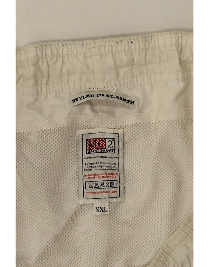 Shorts de natação masculino Saint Barth 2XL branco poliamida