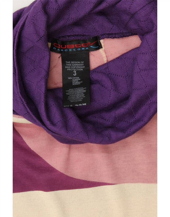 CUSTO BARCELONA Womens Abstract Pattern Jumper Dress Size 3 Medium Purple