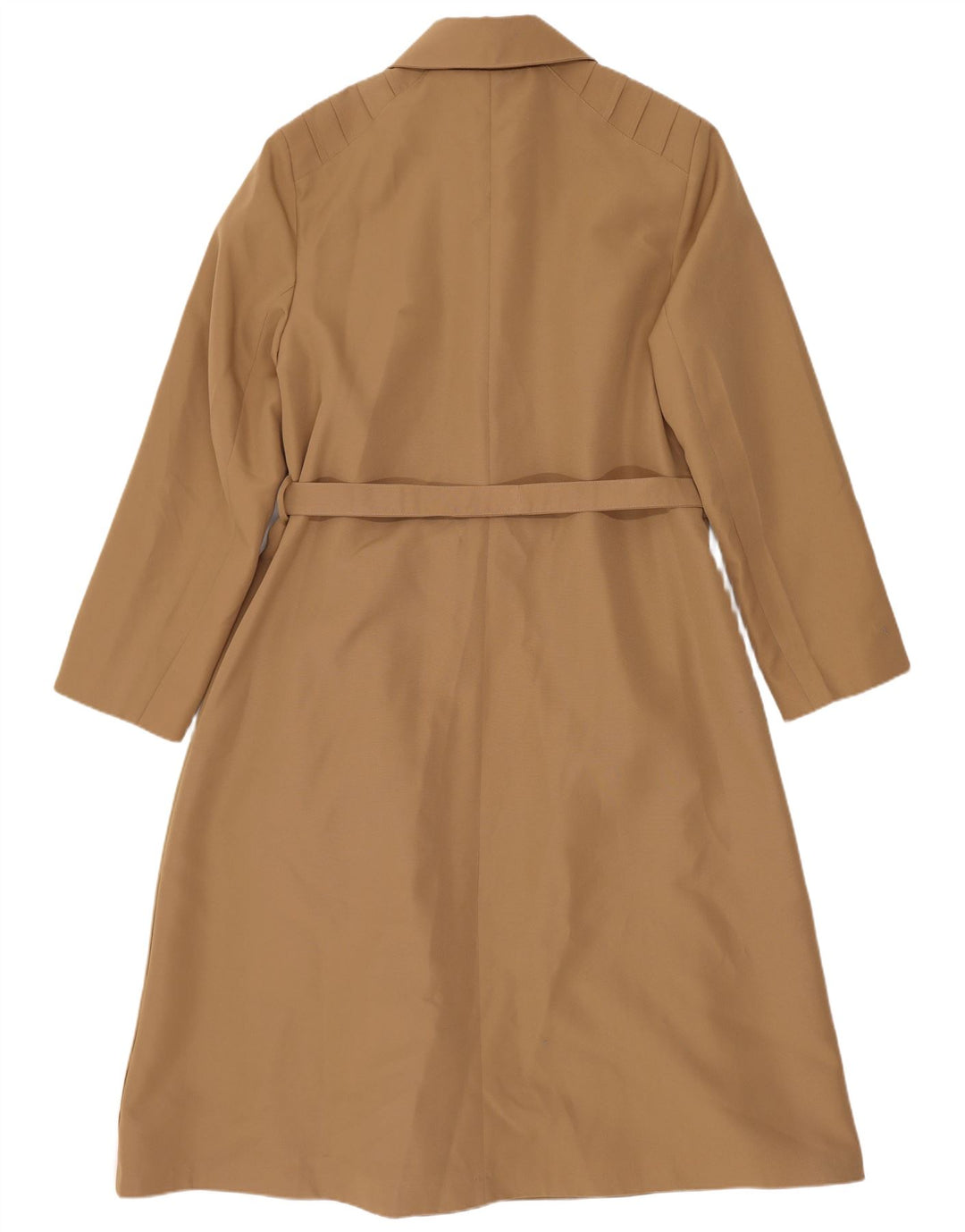 Casaco impermeável feminino vintage UK 14 clássico de poliéster marrom médio