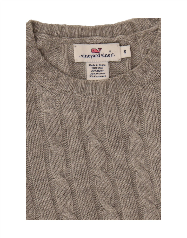VINEYARD VINES Womens Crew Neck Jumper Sweater Small Grey Wool Vintage Vineyard Vines and Second-Hand Vineyard Vines from Messina Hembry 
