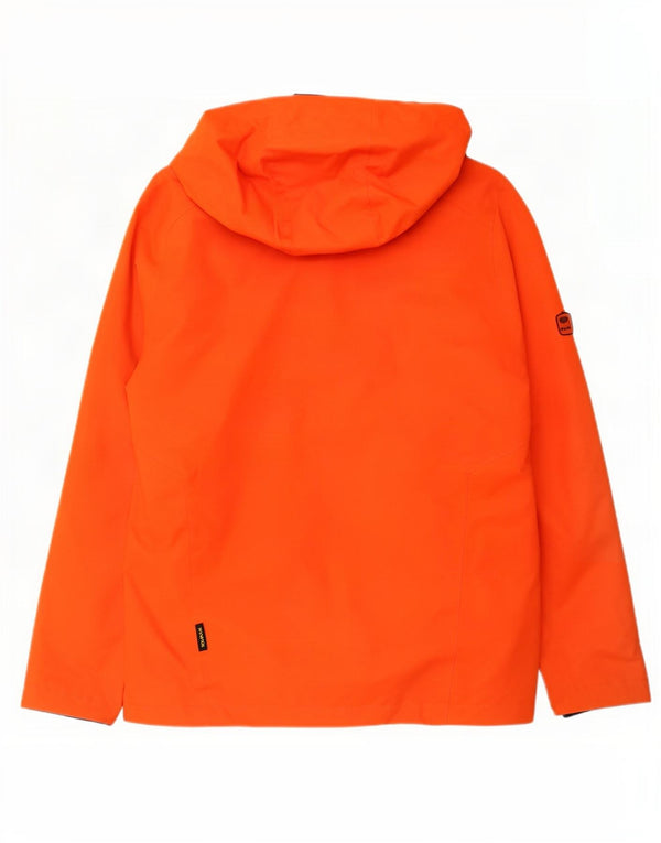 Jaqueta de chuva masculina Jack Wolfskin com capuz Reino Unido 40/42 grande laranja esportiva
