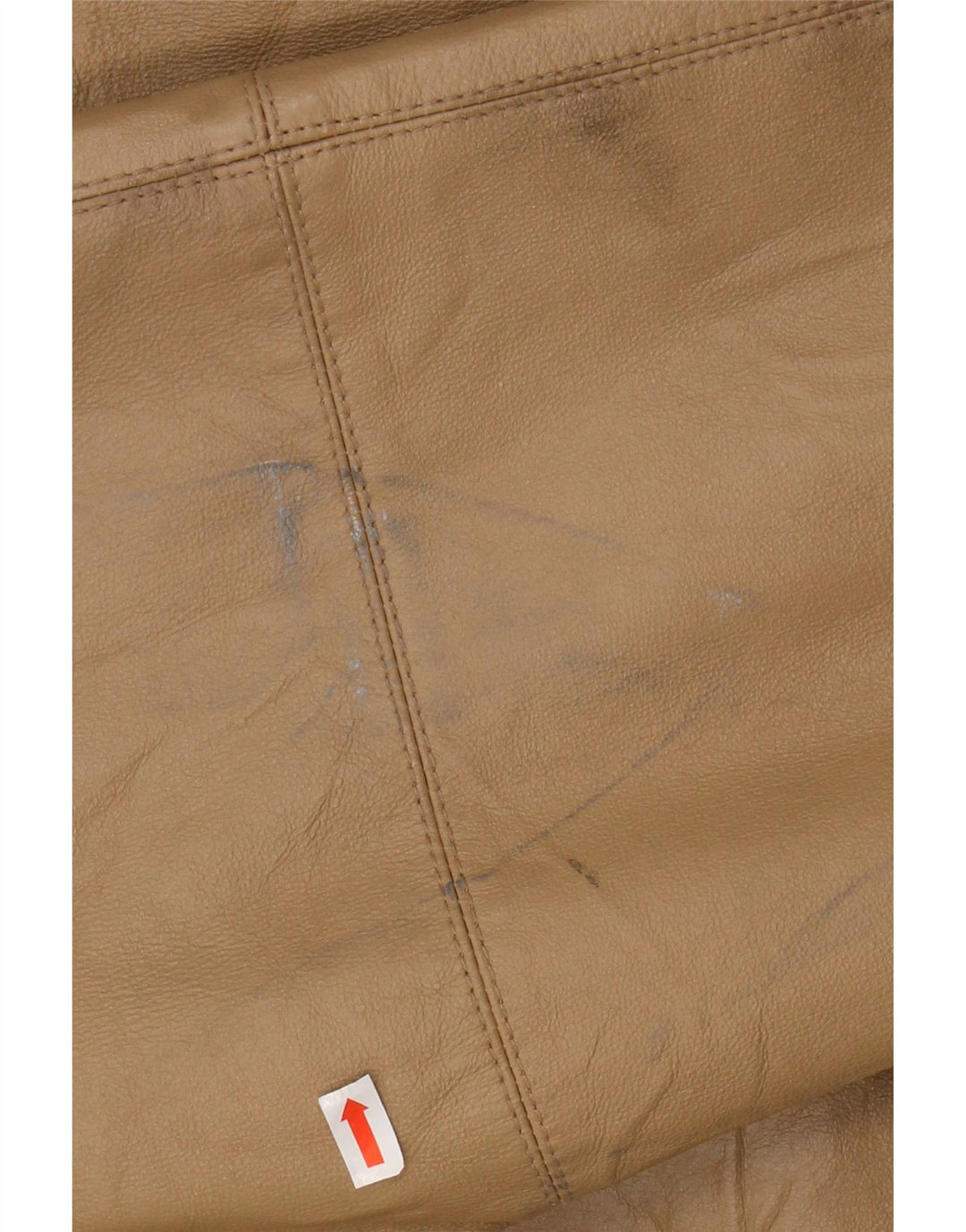 Casaco feminino de couro com capuz grande VINTAGE IT 46 couro marrom grande