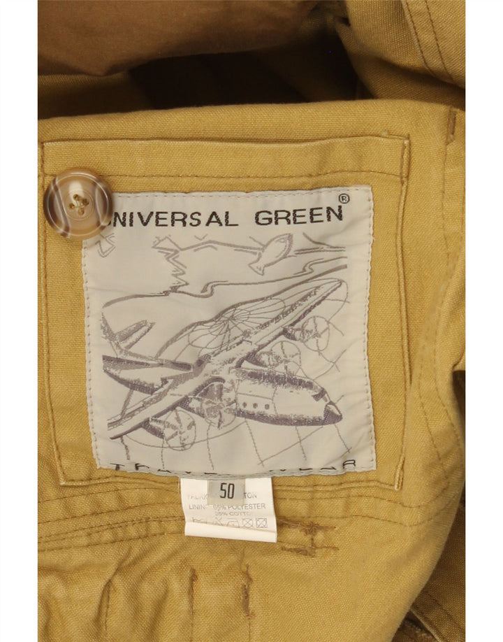 Jaqueta utilitária masculina vintage IT 50 grande algodão amarelo