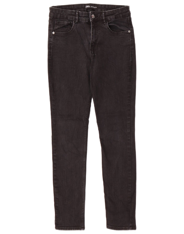Zara Jeans Skinny Feminino UE 38 Pequeno W28 L26 Algodão Preto