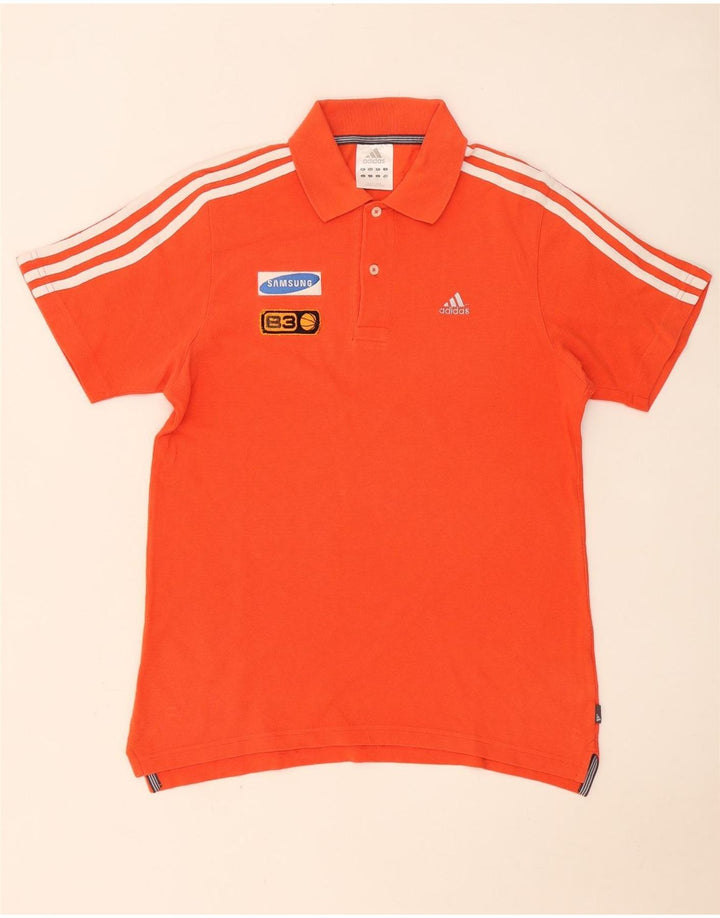 Camisa polo masculina Adidas pequena laranja algodão