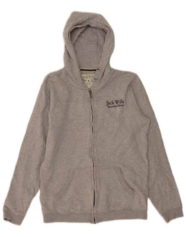 Suéter com capuz Jack Wills Boys Salcombe Devon Zip 14-15 anos algodão cinza