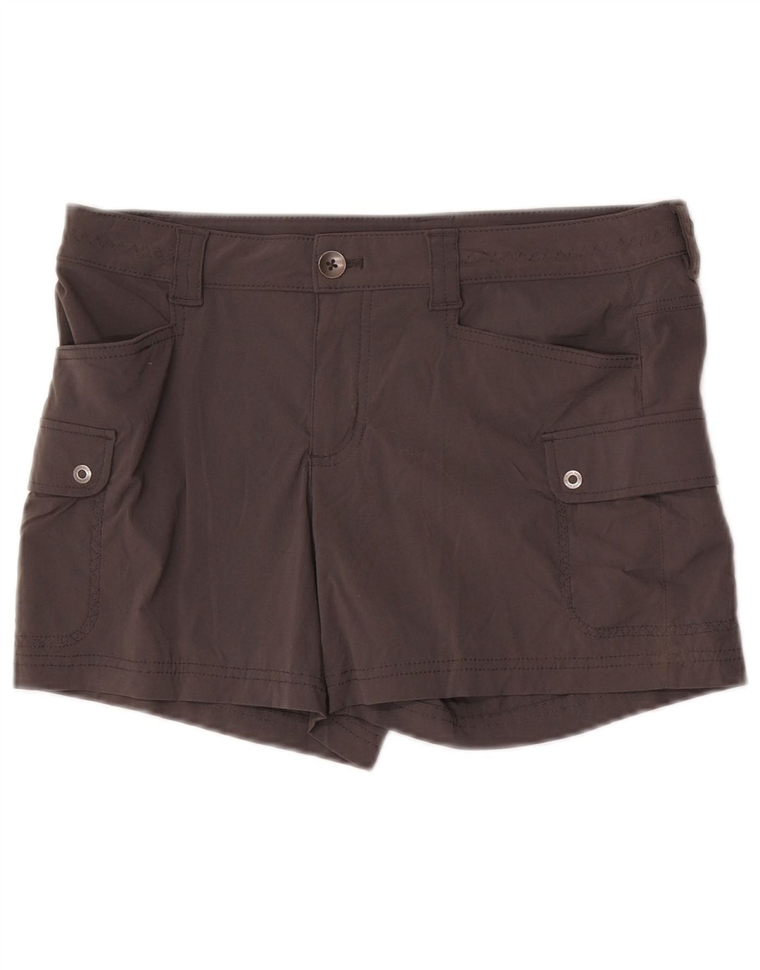 Shorts cargo feminino Eddie Bauer US 8 médio W32 cinza nylon