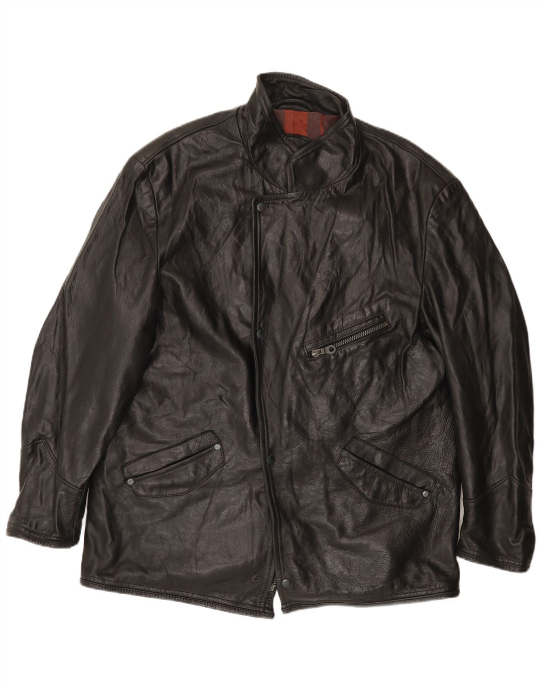 Jaqueta de couro masculina VINTAGE UK 42 XL preta