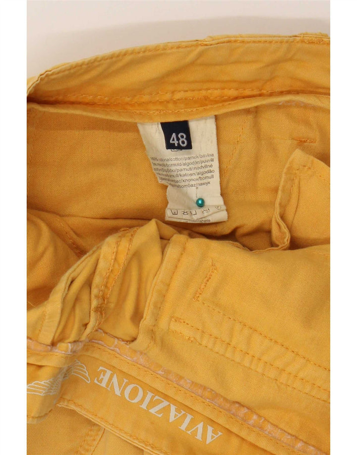 Aviazione Navale Mens Cargo Shorts IT 48 Médio W34 Algodão Amarelo