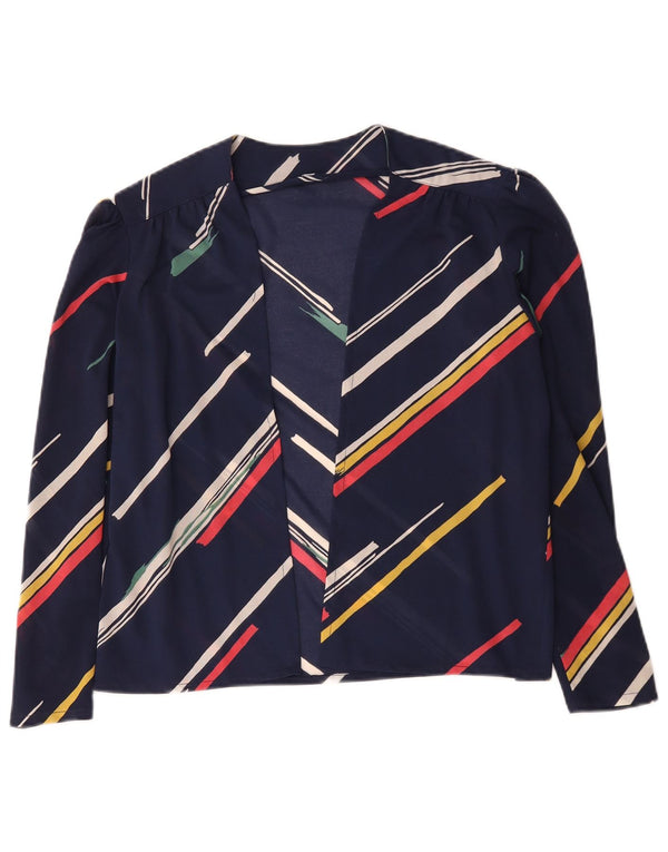 Cardigã feminino vintage IT 42 listrado azul marinho médio