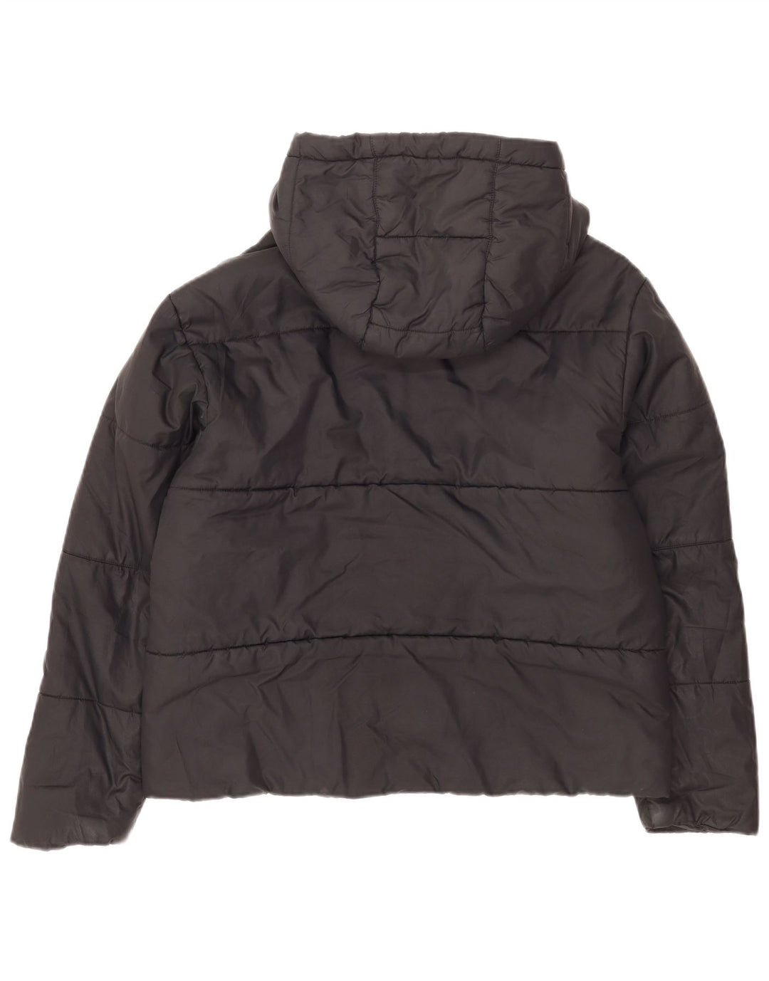 Jaqueta acolchoada reversível com capuz Nike feminina Reino Unido 16 grande poliéster preto