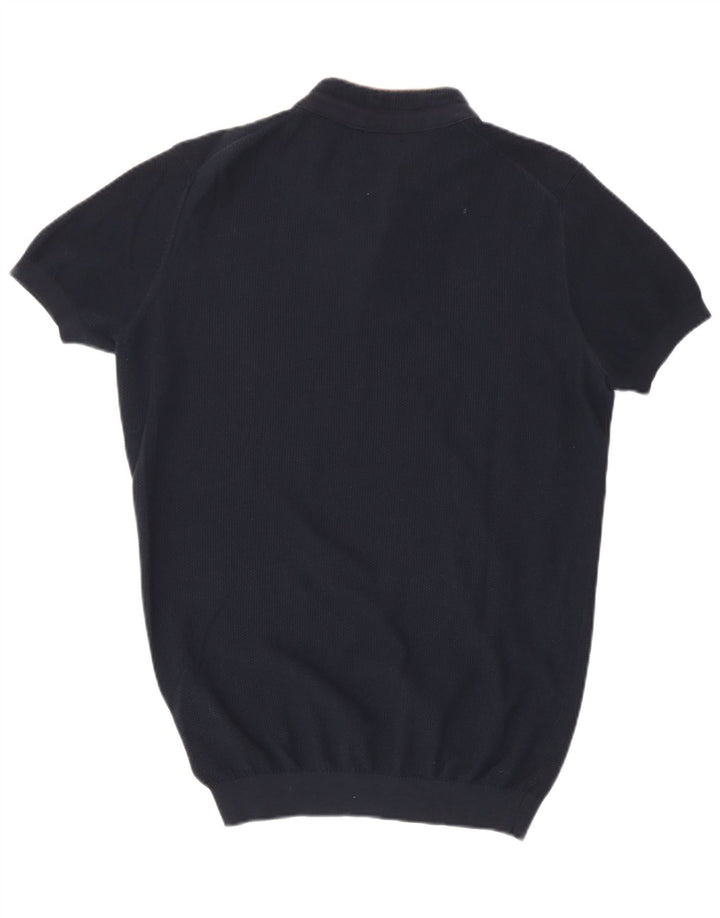 Camisa polo masculina Massimo Dutti médio algodão azul marinho