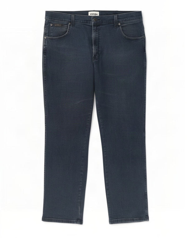 Wrangler Masculino Texas Straight Jeans W38 L30 Azul Marinho Algodão