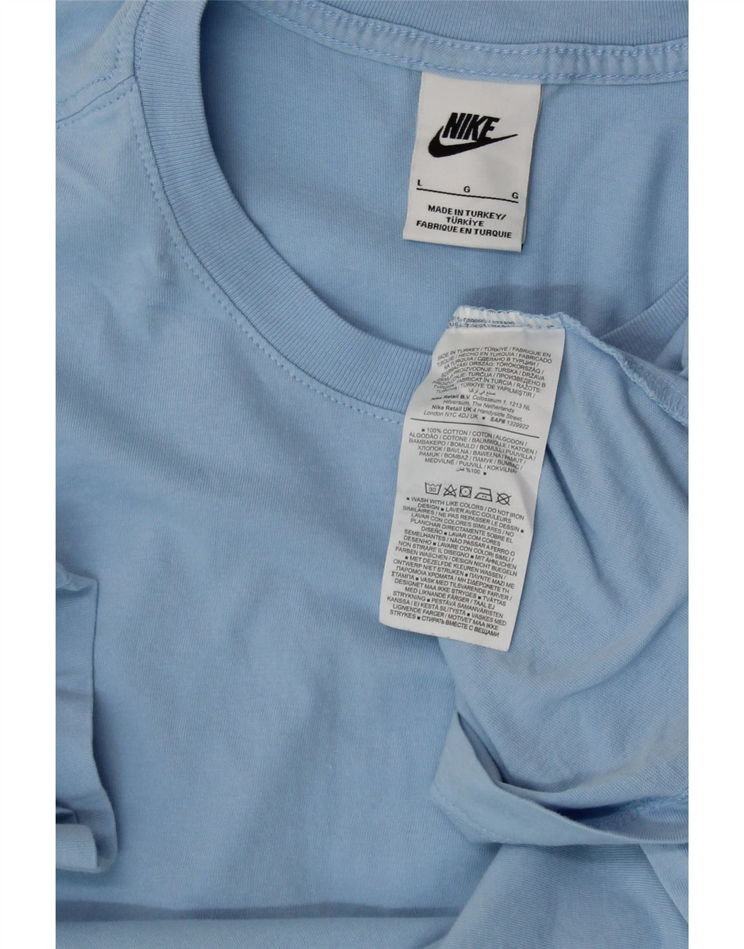 Camiseta feminina Nike UK 16 grande algodão azul