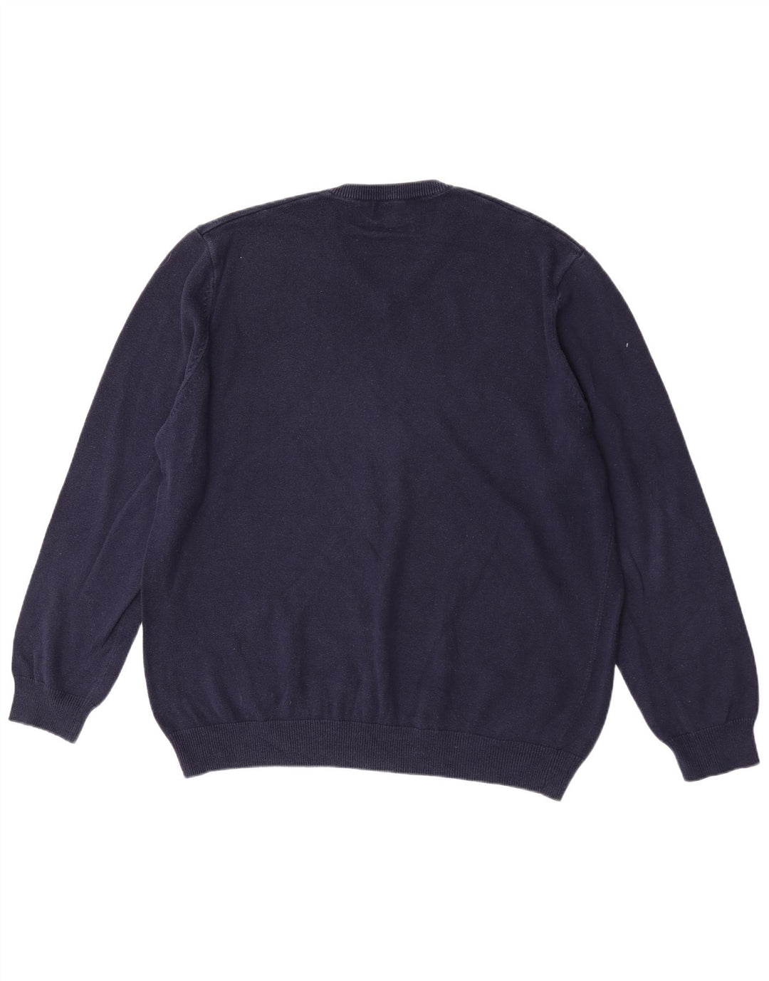 Suéter masculino Marks & Spencer com decote em V 2XL algodão azul marinho