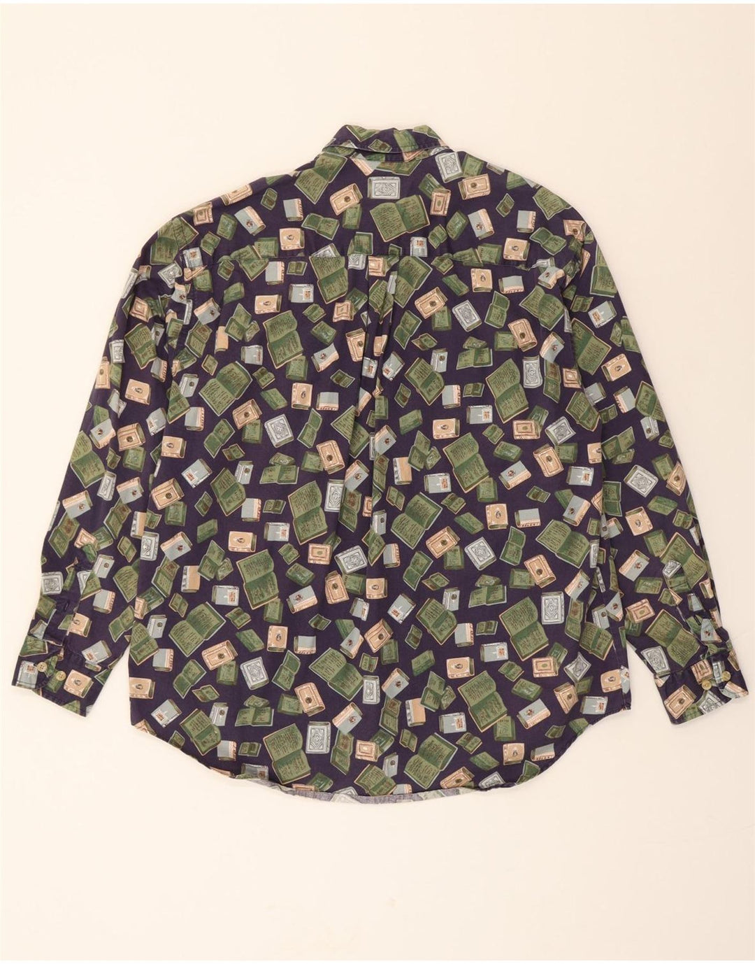 DOCKERS Mens Graphic Shirt Medium Navy Blue Cotton Vintage Dockers and Second-Hand Dockers from Messina Hembry 