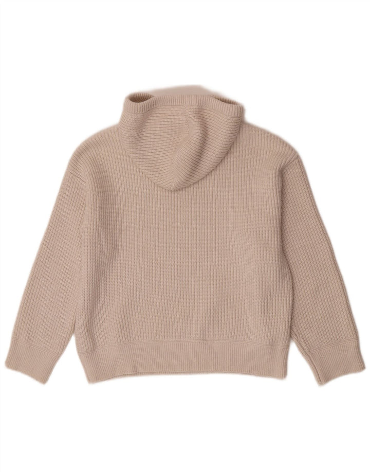 Suéter feminino com capuz Marks & Spencer Reino Unido 14 poliéster bege médio