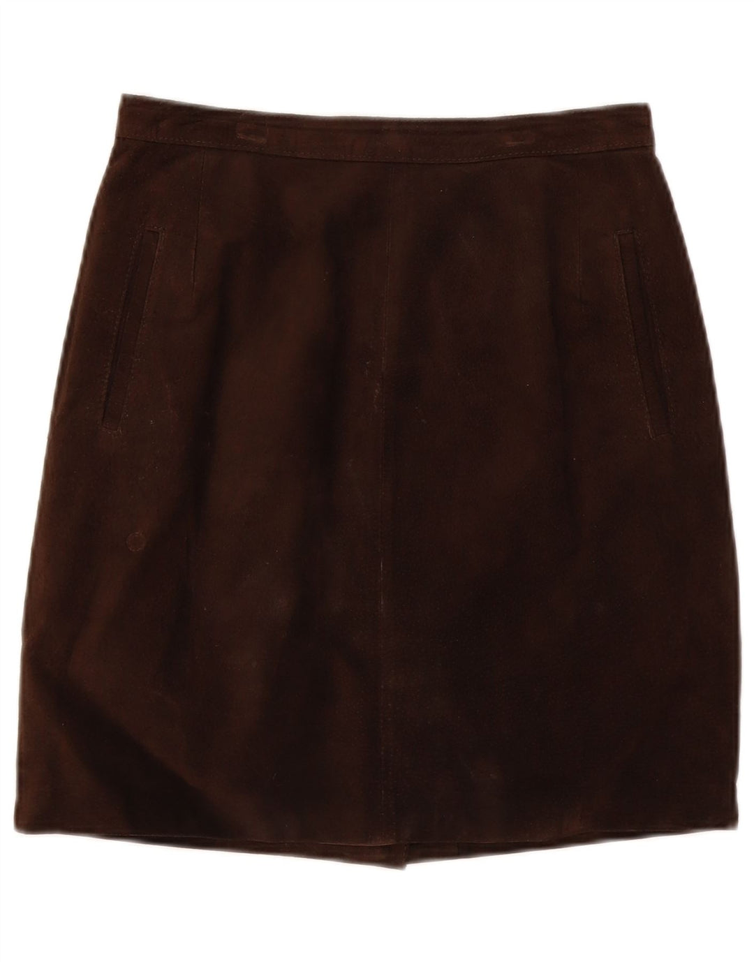 Saia feminina vintage de camurça IT 44 médio W28 couro marrom