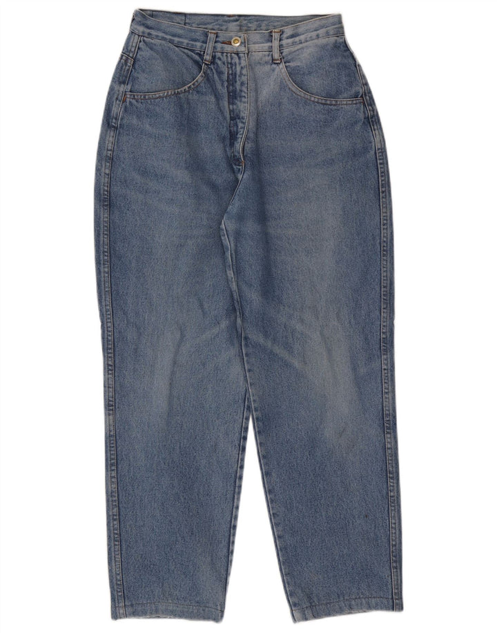 Jeans cônicos femininos vintage W26 L27 azul