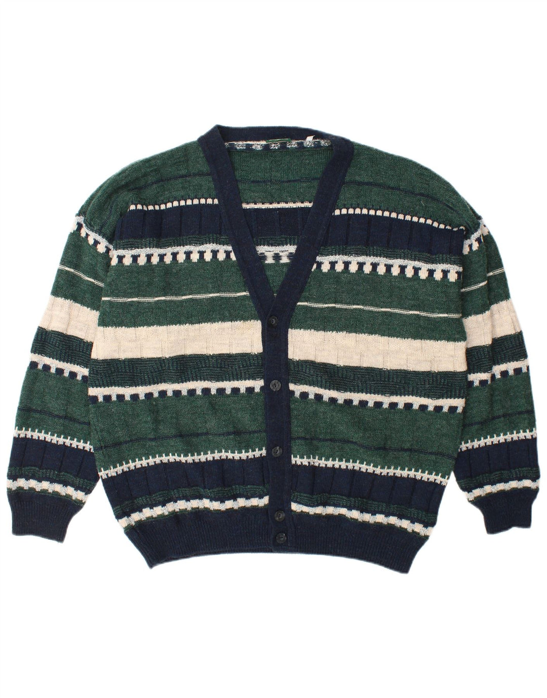 Casualland Suéter Cardigan Masculino XL Acrílico Listrado Multicolorido