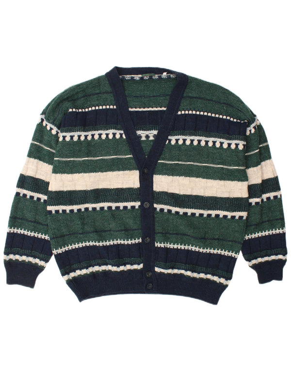 Casualland Suéter Cardigan Masculino XL Acrílico Listrado Multicolorido