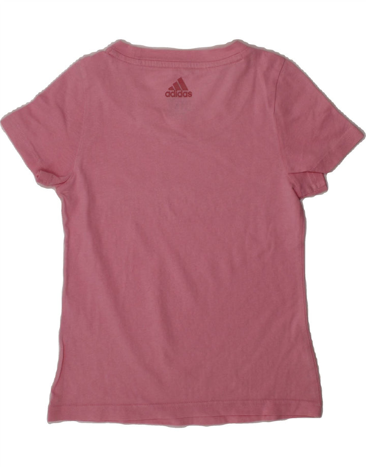 ADIDAS Girls Graphic T-Shirt Top 7-8 Years Pink Vintage Adidas and Second-Hand Adidas from Messina Hembry 
